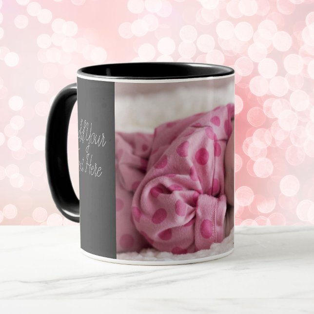 Personalize Text Custom Baby Photo Coffee Black Mug (Creator Uploaded)