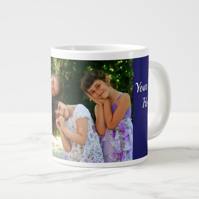 Personalize Text Custom Kids Photo Dad's Big 20 oz Giant Coffee Mug | Zazzle