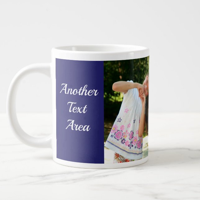 Personalize Text Custom Kids Photo Dad's Big 20 oz Giant Coffee Mug | Zazzle