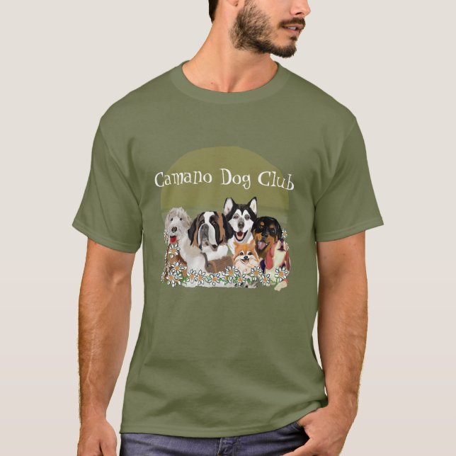 Personalize Text Dog Pack Club T-Shirt (Front)