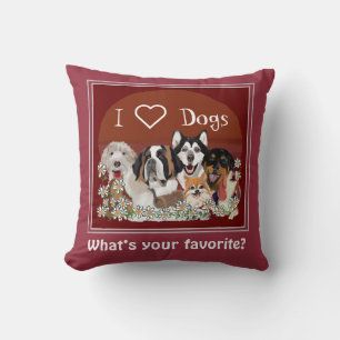 Personalize Text Dog Pack Club Throw Pillow