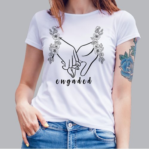 Personalize Text Engaded Bride T_shirt