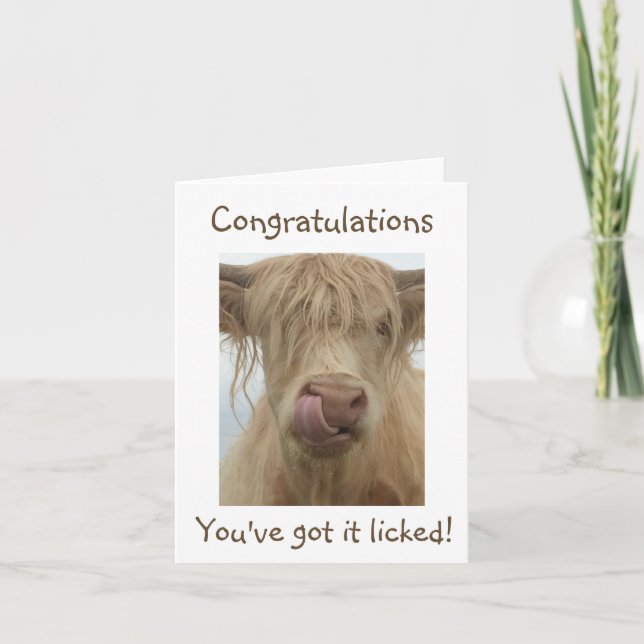 Personalize Text Funny Cow Card (Front)