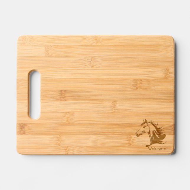 Personalize Text Horse Charcuterie Cutting Board (Front)