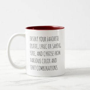 Personalize Text Mug with Your Words Customizable