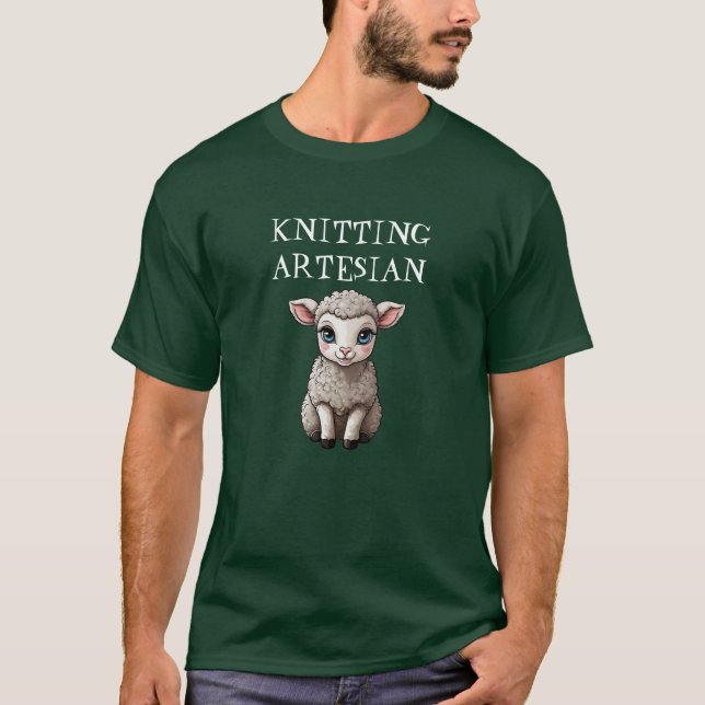 Personalize Text Pet Photo Knitting Artesian Gift T-Shirt (Front)
