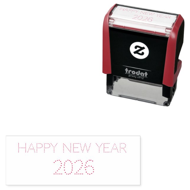 personalize text red self-inking stamp (In Situ)