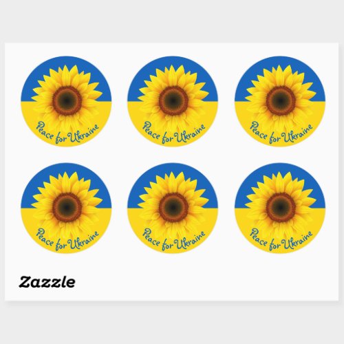 Personalize Text Ukraine Sunflower Yellow Blue Cla Classic Round Sticker