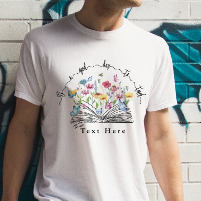 Personalize Text Watercolor Flower Teacher T-Shirt (Creator Uploaded)