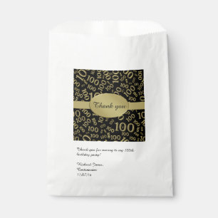 Personalize:  Thank You 100th Birthday Party Theme Favor Bag