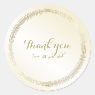 Personalize: "Thank you for all you do" Simple Classic Round Sticker