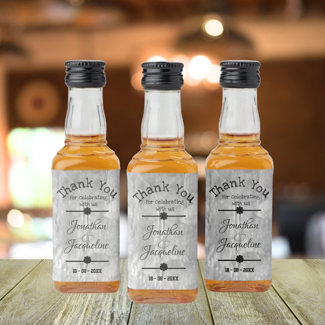 Personalize Thank You For Celebrating With Us Mini Liquor Bottle Label (Personalized 'Thank You For Celebrating With Us' - Mini Liquor Bottle Labels.)