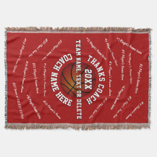Personalize Thank You Gifts for Basketball Coaches Throw Blanket