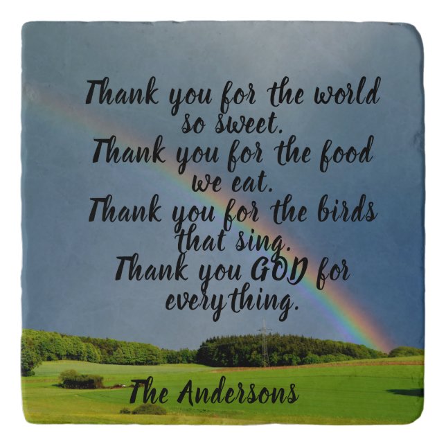 PERSONALIZE THANK YOU PRAYER  TRIVET (Front)