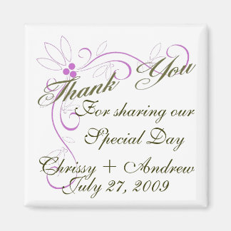 Personalize Thank You Wedding Favor Magnet