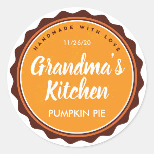 Personalize Thanksgiving Pie Label Kitchen Sticker