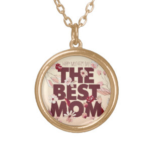 Personalize The Best Mom   Mother's Day Gold Plated Necklace