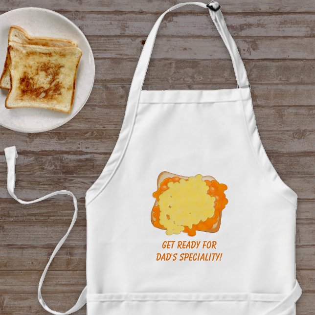 Personalize the cheese and beans on toast cook adult apron (Creator Uploaded)