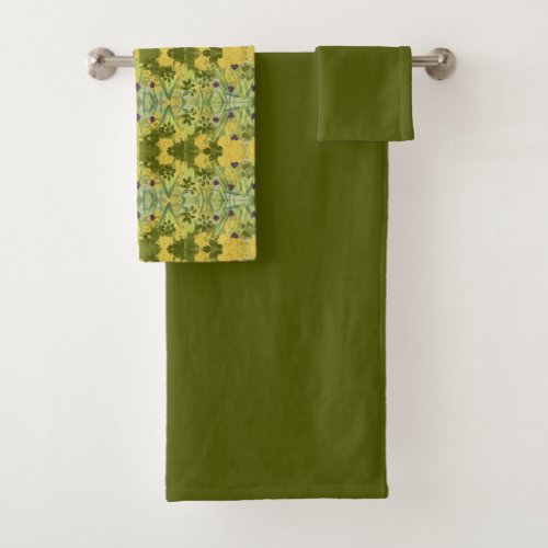 Personalize The Green Background To Any Color Bath Towel Set