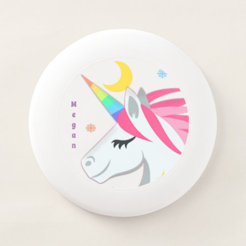 Personalize The Name Unicorn Dream Crescent Moon Wham_O Frisbee