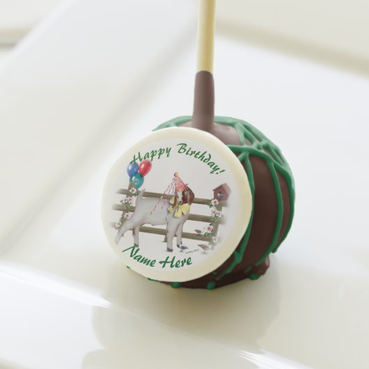 Personalize These Cute Goat Birthday Cake Pops (Front Insitu)
