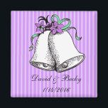 Personalize these Purple Wedding Favor Magnets<br><div class="desc">Personalize these Purple Wedding Favor Magnets by adding your names and wedding date in the customize area.</div>