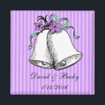 Personalize these Purple Wedding Favor Magnets<br><div class="desc">Personalize these Purple Wedding Favor Magnets by adding your names and wedding date in the customize area.</div>
