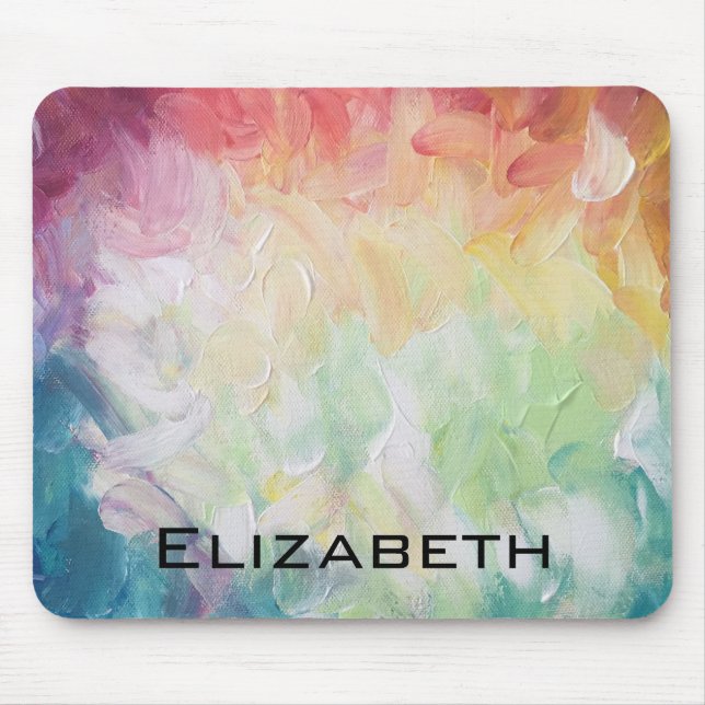 Personalize Thick Textured Abstract Paint Mouse Pad (Front)