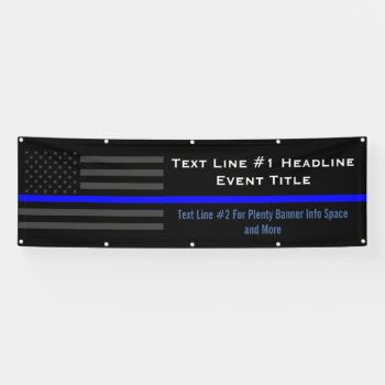 Personalize Thin Blue Line Usa Flag Medium Display Banner by AmericanStyle at Zazzle