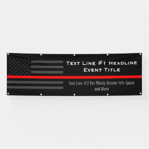 Personalize Thin Red Line USA Flag Medium Display Banner
