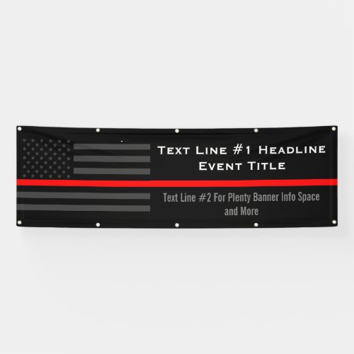 Personalize Thin Red Line USA Flag Medium Display Banner
