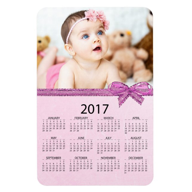 Personalize this 2017 Mini Refrigerator Calendar Magnet (Vertical)