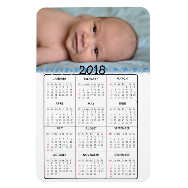 Personalize this 2018 Mini Refrigerator Calendar Magnet (Vertical)