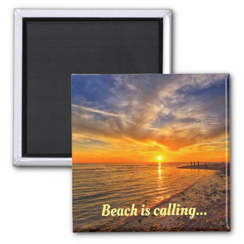 Personalize this 2 Inch Square Beach Magnet