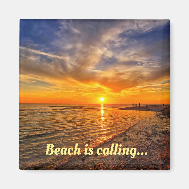 Personalize this 2 Inch Square Beach Magnet (Front)