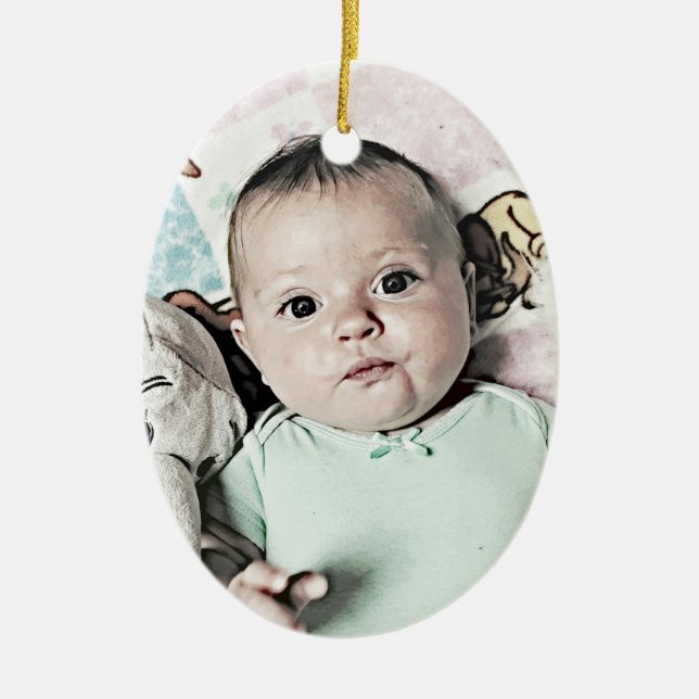 Personalize this 2 Sided Cute Baby Ornament (Front)