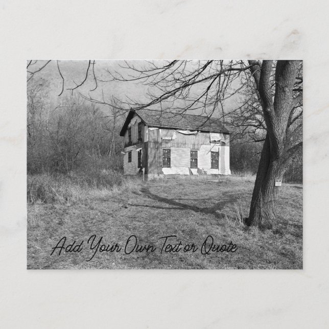 Personalize this Abandoned House in the Woods  Postcard (Front)