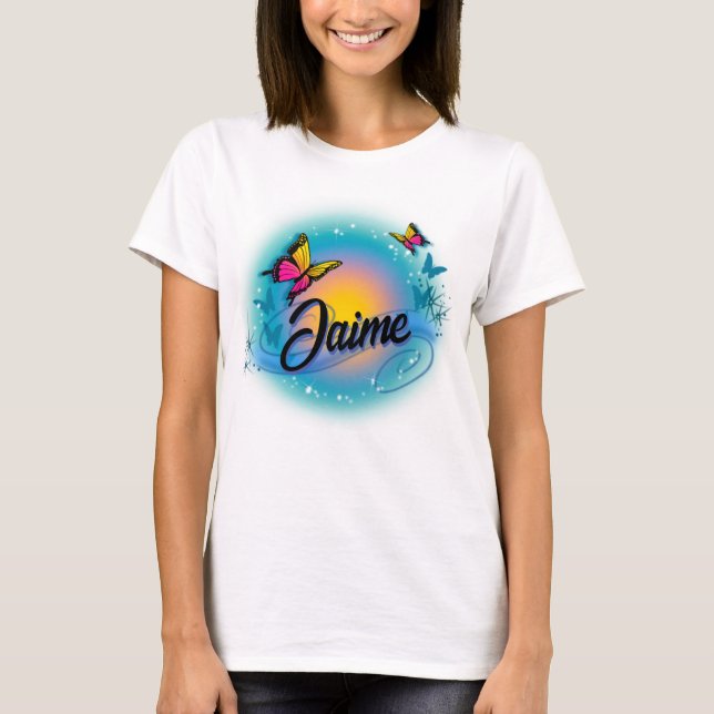 Personalize this Airbrush Butterfly T-Shirt (Front)