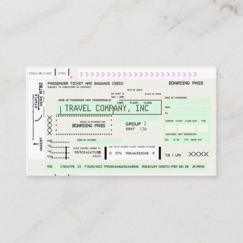 Personalize This Airline Boarding Pass Business Card