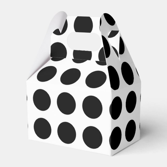 PERSONALIZE THIS - B&W Polka Dots Pattern Favor Boxes (Front Side)