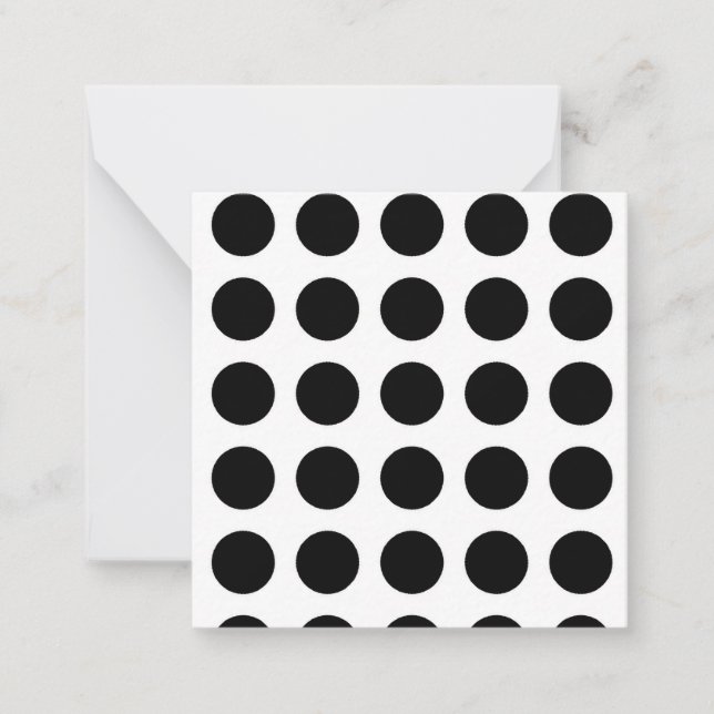 PERSONALIZE THIS - B&W Polka Dots Pattern Note Card (Front)