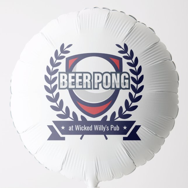 Personalize This Beer Pong Logo Balloon (Front)