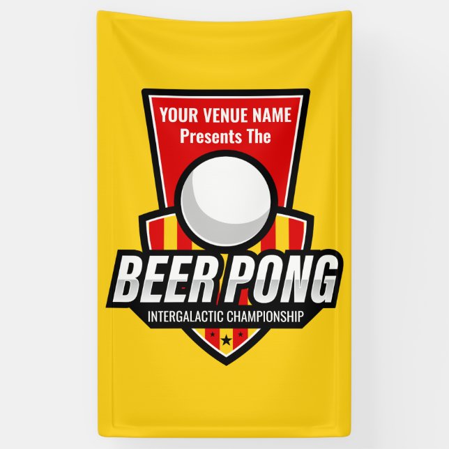 Personalize This Beer Pong Logo Banner (Vertical)