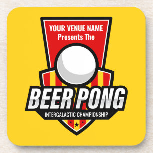 Personalize This Beer Pong Logo Beverage Coaster