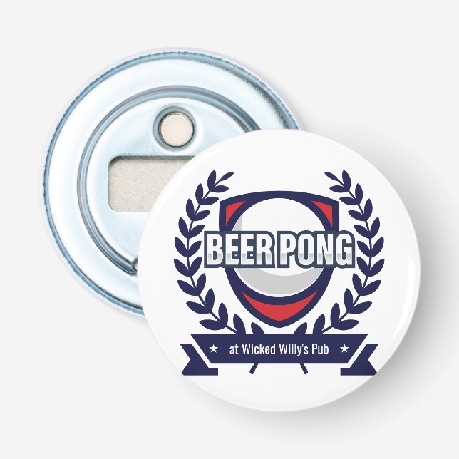 Personalize This Beer Pong Logo Bottle Opener (Front)
