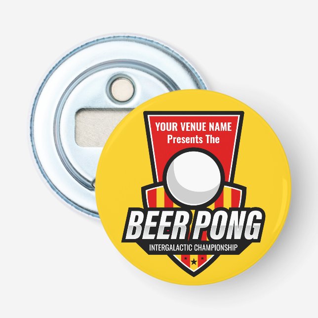 Personalize This Beer Pong Logo Bottle Opener (Front)