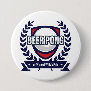 Personalize This Beer Pong Logo Button