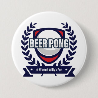 Personalize This Beer Pong Logo Button