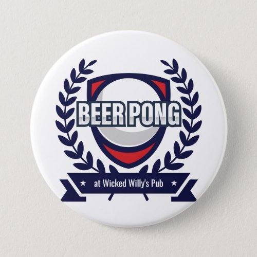 Personalize This Beer Pong Logo Button