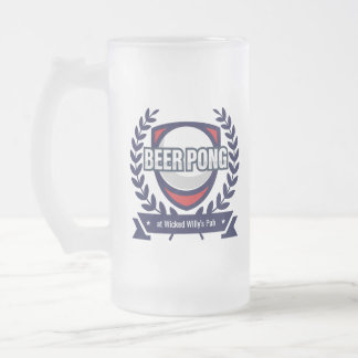 Personalize This Beer Pong Logo Frosted Glass Beer Mug